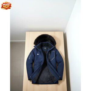 Men's Waterproof Ski Jacket Fur Hooded Windbreaker Snowboarding Parka